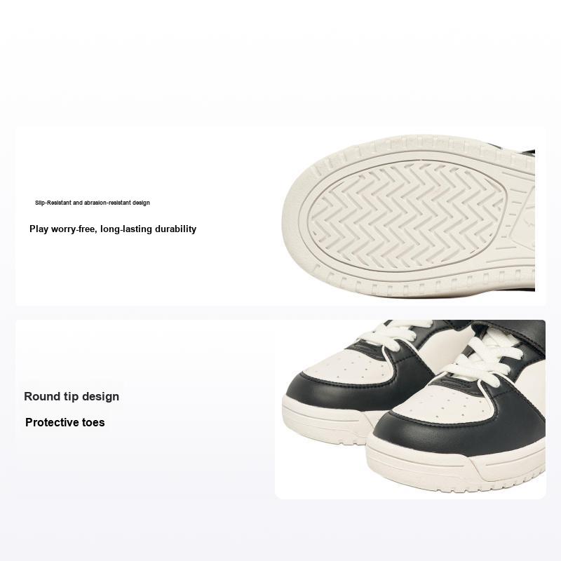 MLB Chunky Liner Comfortable Durable Non-Slip Wear-Resistant Low-Top Kids Skate Shoes Kids sneaker Black White 7ASXCA13N-50BKS