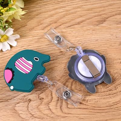 1 Piece High Quality Silicone Retractable Nurse Badge Holder Clip Fruits Dolphin Sunflowers Students ID Card Holder