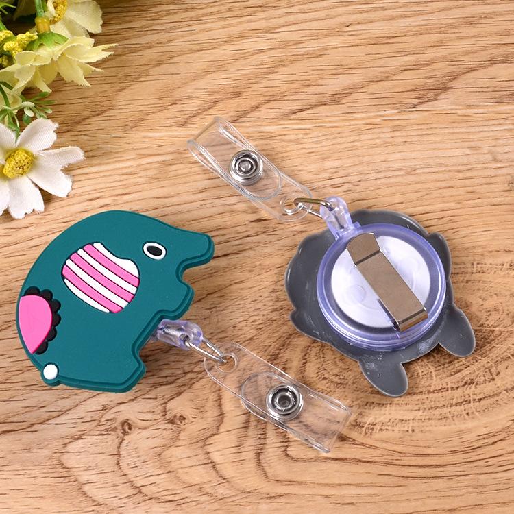 1 Piece High Quality Silicone Retractable Nurse Badge Holder Clip Fruits Dolphin Sunflowers Students ID Card Holder