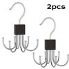 2PCS 360° Rotating Storage Hanger Hook Multi-Claw Bag Metal Belts Rack Wooden Organizer For Bras Ties Scarves Household Closet