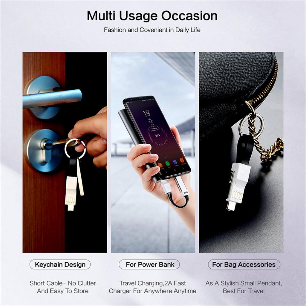 3 in 1 Magnetic 13CM Mini USB Data Cable Mobile Phone Portable Charging Data Cables Type C/Micro USB