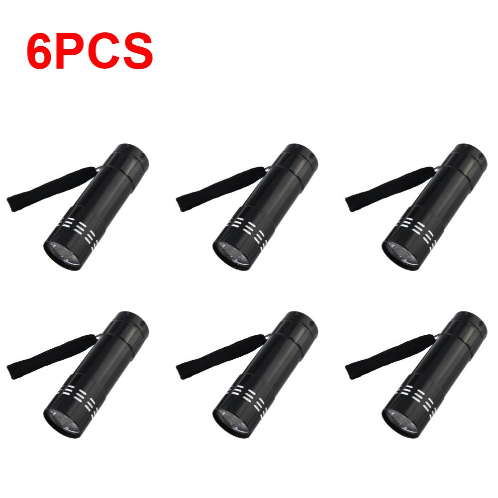 1-10PCS 9 LED UV Light Torch 50LM 395nm Handheld Ultraviolet Detector Waterproof Portable for Fluorescent Agent/ Currency Test