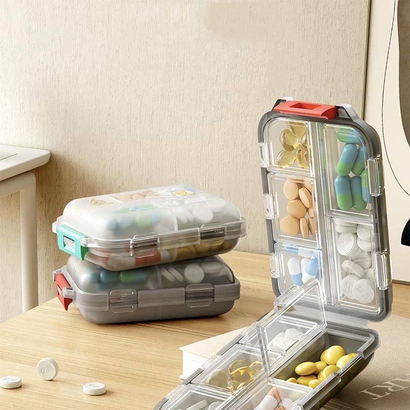 10 Grid Travel Pill Organizer Box Portable Folding Small Pill Case Daily Pill Container Pill Box Dispenser Plastic Container Box