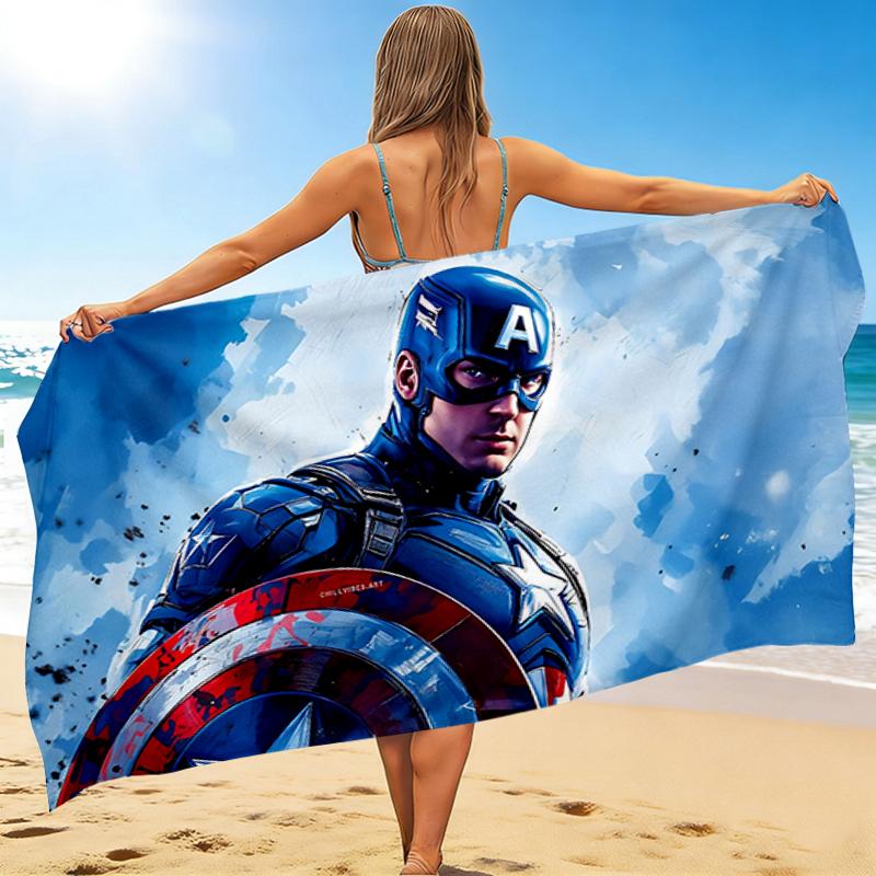 1Pc Captain America Shield Sky Beach Towel Quick Dry Multiuse For Beach Pool Gym Yoga Home Travel Christmas Halloween Xmas Gift S1180