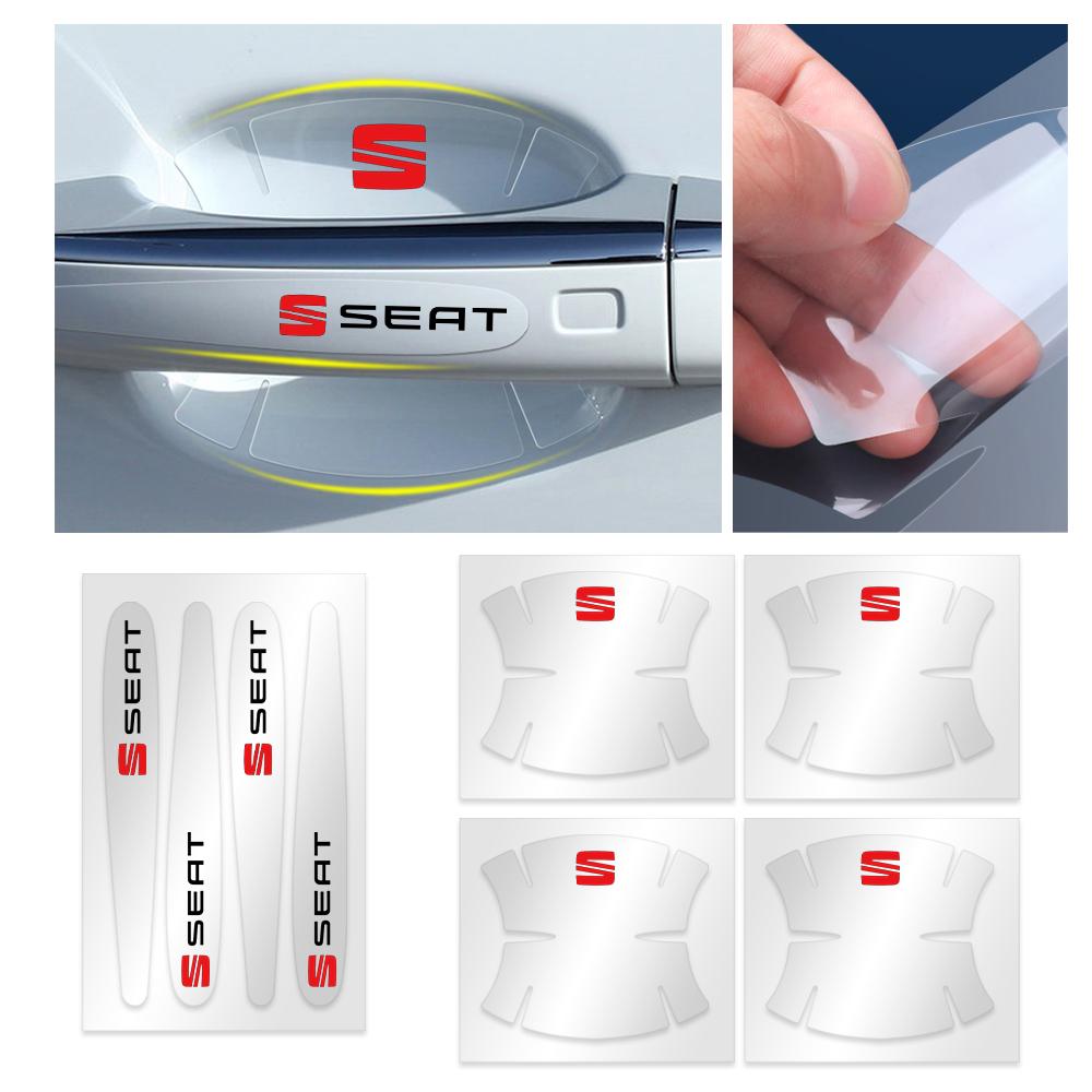 Car Door Handle Anti Scratches Protector Film Decals Stickers For SEAT Mk1 Mk2 Mk3 5f 1p Cupra FR Racing Arona Ateca Altea Arosa HGD6S