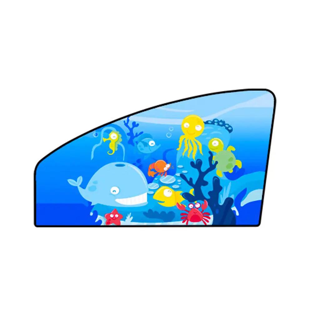 Cute Cartoon Magnetic Car Side Window Shades Mosquito Net Sun Cover Uv Protection Sun Block Mesh Car Curtain for Kids Baby