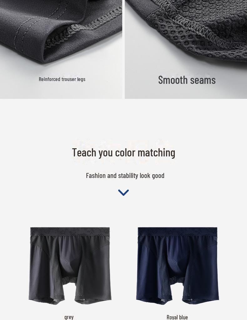 Men's Anti-Friction Sports Boxer Briefs, Large Size, Antibacterial Training Shorts