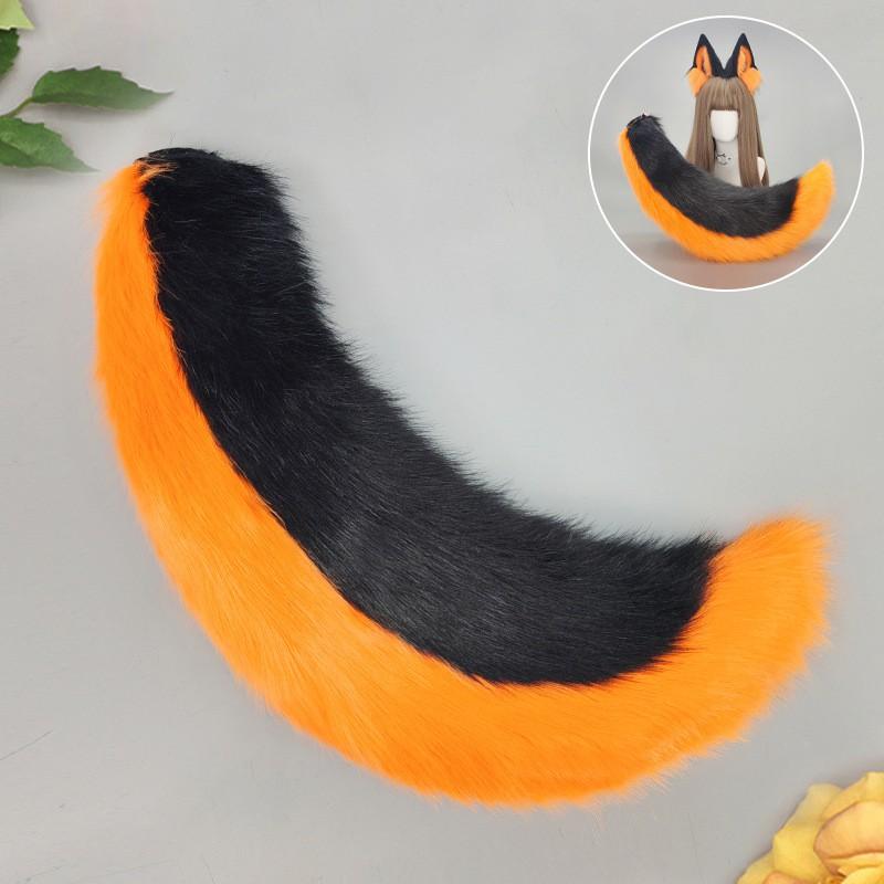 Handmade Cosplay Wolf Ears Headband Tail Set Adults Anime Costume Accessory Black Themed