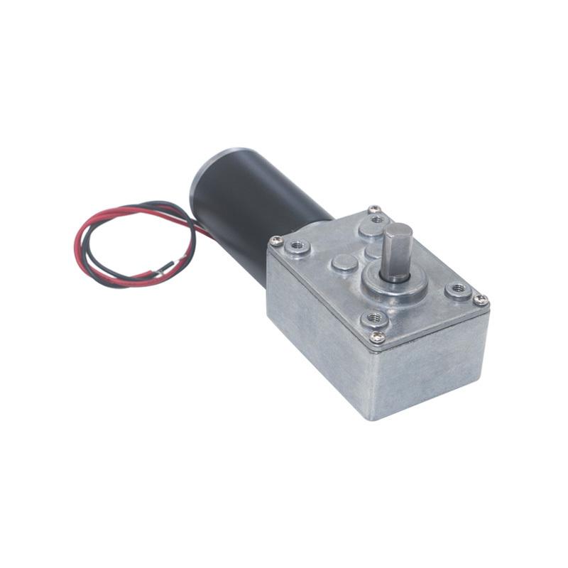 DC12V 24V Powerful Torque Gearmotor Metal Turbo Worm Gearbox Type-D Shaft Reversed Low Speed 70kg.cm Self-Lock Worm Gear Motor