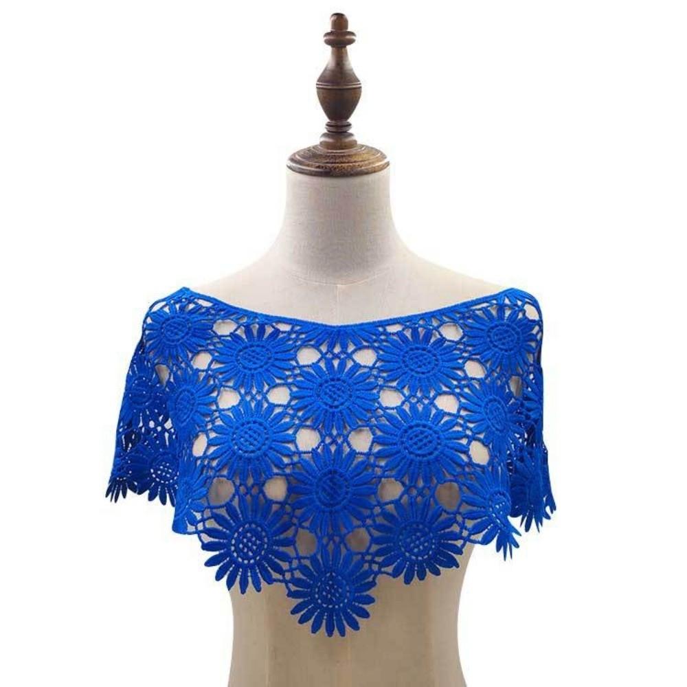 Tulle Lace False Crochet Collar Creative Fake Collar Lace Shawl Poncho  Clothes Decoration