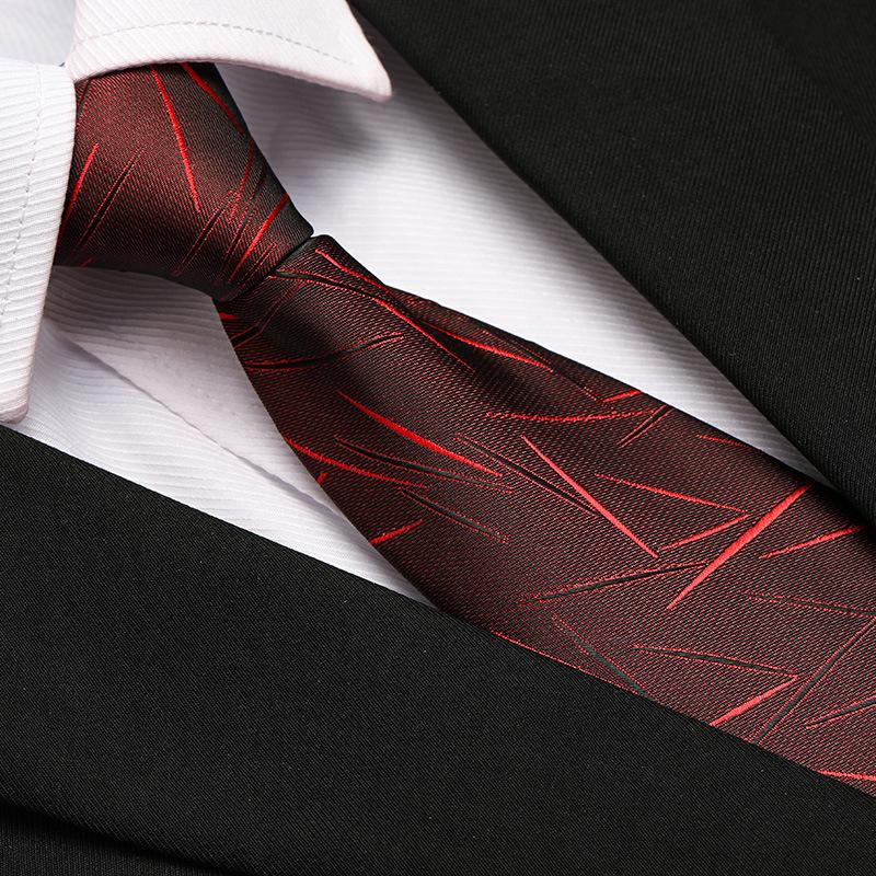 Men'S Formal Wedding Business Tie 8Cm Groom Wedding Banquet Burgundy Tie Hand Zipper Men And Women