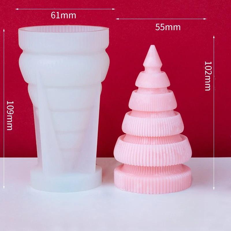 1-4PCS Christmas Tree Aroma Candle Silicone Mold DIY Plaster Wax Craft Holiday Decorations Handmade Supplies Making Kits