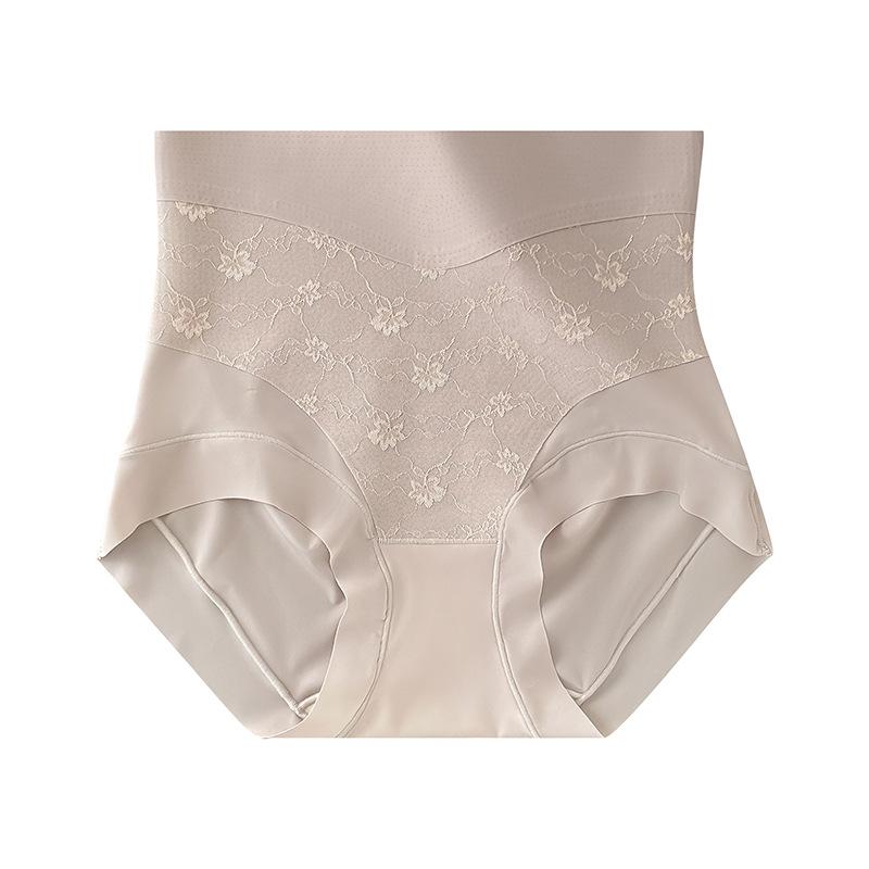 Women's Summer Lace Jacquard Non Trace Light Belly Close Skin 10A Antibacterial Crotch High Waist Hip Briefs