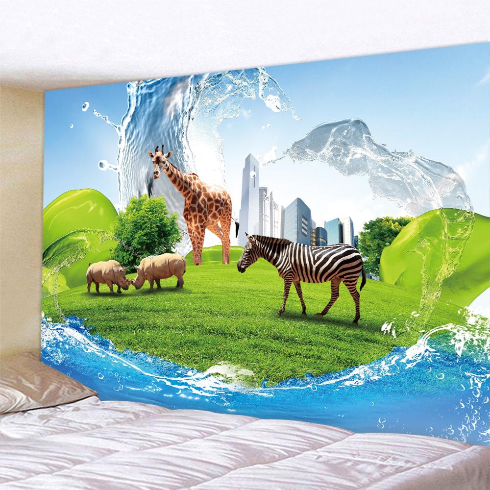 Forest Animal Home Decoration Art Tapestry Bohemian Decoration Psychedelic Wall Hanging Bedroom Wall Decoration Tapestry
