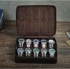 Retro Crazy Horse Cowhide Leather Watch Box - 10-Slot Handcrafted Storage for Wristwatches