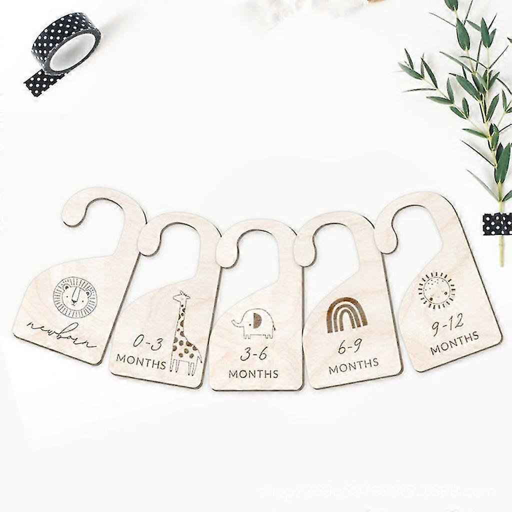 Wooden Baby Closet Dividers Clothes Organizers Newborn Growth Remembrance