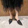 Fashion Female Shoes Rivet Slippers Heels Cover Toe Luxury Slides 2025 High Thin Designer Summer Pointed Fashion Shoes Woman's Slippers