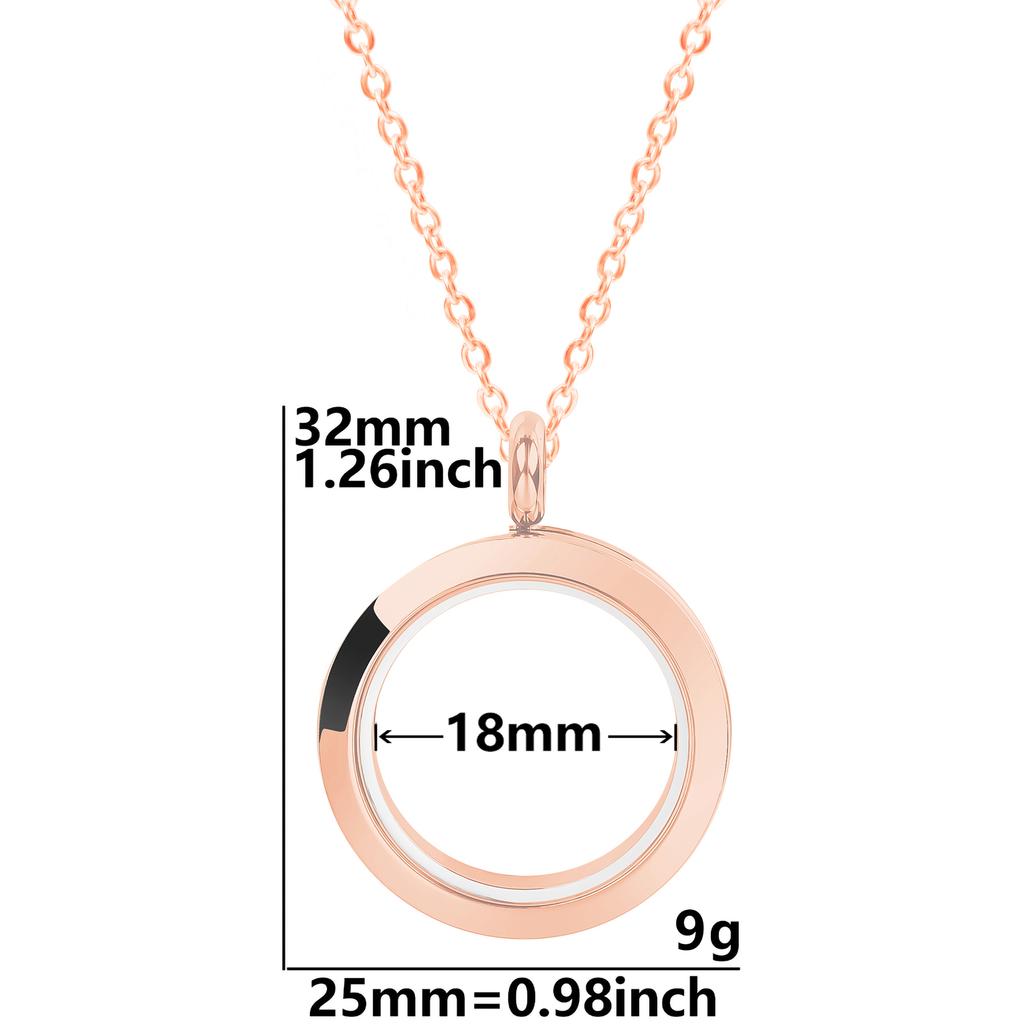 Never Fade Round Stainless Steel Locket Pendant Necklaces For Women Men Accessories Living Lockets Necklace Memory Jewelry Gift