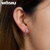 WOSTU Vintage 925 Sterling Silver Twisted Knot Hoop Earrings for Women Fine Jewelry Statement Silver Ear Buckles Gift