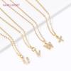Luxury 18K Gold Plated Brass Inlaid Zircon 26 Letters Pendant Charms For Necklace Earring jewelry Making DIY Jewelry Accessories