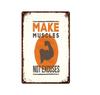 Funny Text Sign Exercise Fitness Poster Gym Training Room Wall Decor Pin Up Tin Sign Man Cave Art Poster Decoration Metal Plate