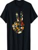 Elegant Silhouette Wildflowers Floral Peace Sign Hand T-Shirt(63)