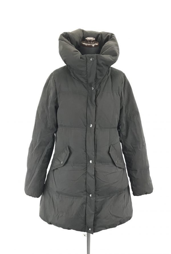 

BEAMS 90% Down Coat Volume Collar Double Zip Black Women s S