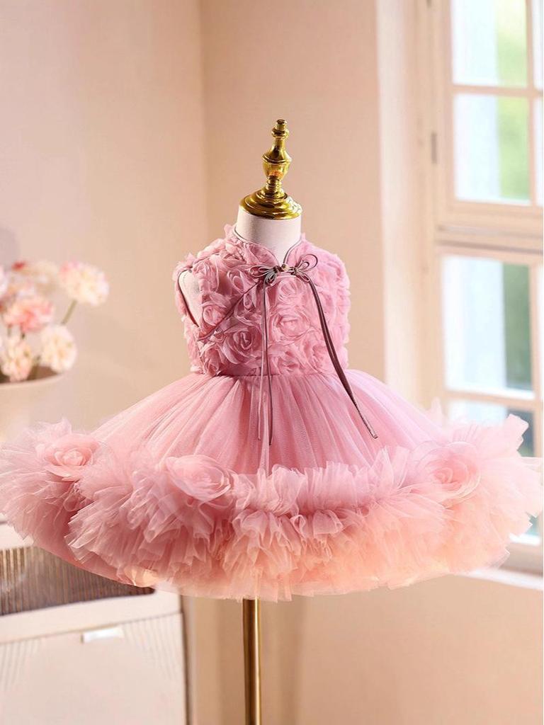 Girls' Flower Girl Wedding and Princess Party Dress for Birthday, Host, Piano Performance, and Special Events