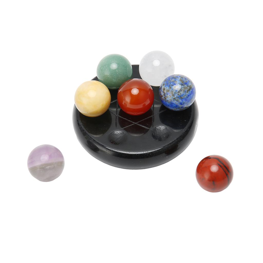 7Pcs Chakra Stones with Obsidian Base Chakra Stones Healing Crystals Set for Beginners Professional