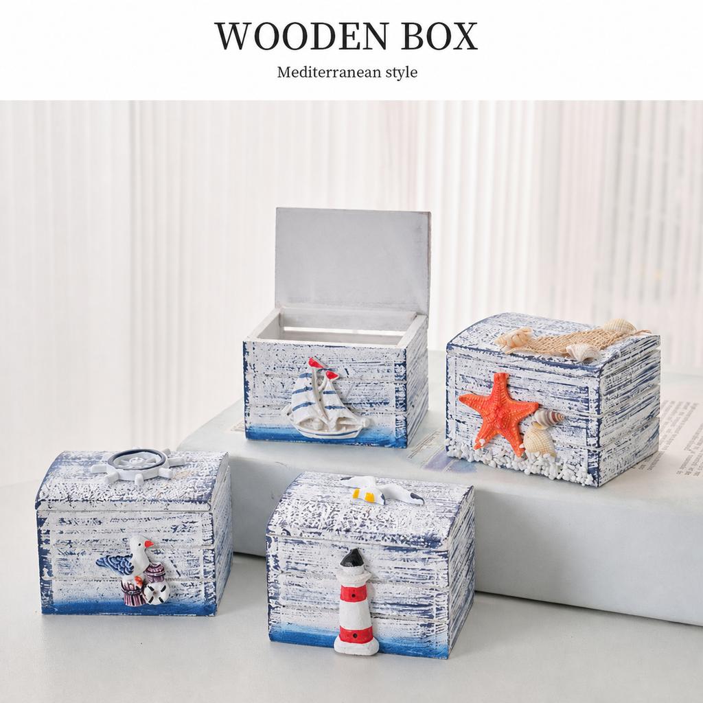 Jewelry Storage Box Decorative Desktop Organizer Wooden Storage Box Distressed Vintage Wooden Box For Office Desk Sideboard