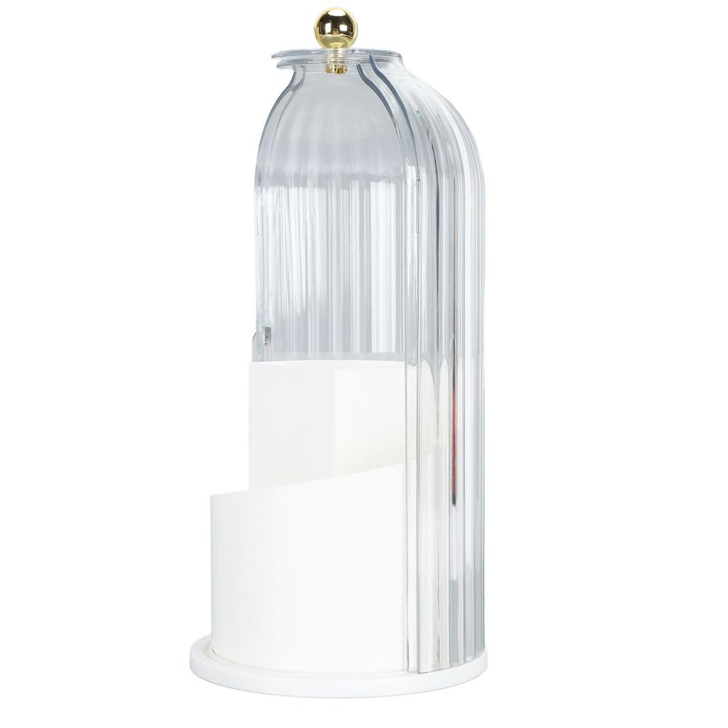 Makeup Brush Holder with Lid Clear Dustproof 360 Degree Rotating Makeup Brush Holder Organizer for