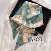 Scarf Long Highend Silk Narrow Print For Spring And Summer Versatile As Shirt Ribbon Belt Or Hair Tie