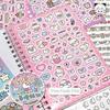 16Sheets Kawaii Kpop Decorative Sticker Book Cartoon PET Washi Paper Journal DIY Material Material Sticker Decoration
