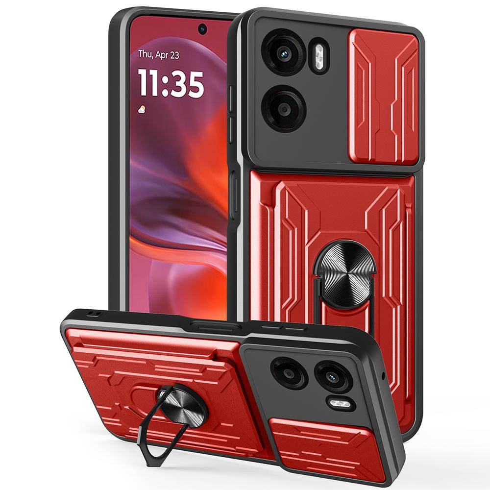 For Motorola Moto G05 4G Case PC+TPU Kickstand Phone Back Cover with Camera Slider