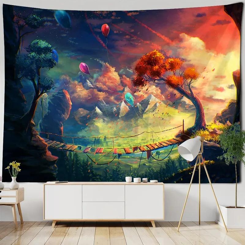 Fantasy Wasserfall Wald Muster Wandteppich Heim Wanddekoration Wandteppich Schlafzimmer Wohnzimmer Wandteppich