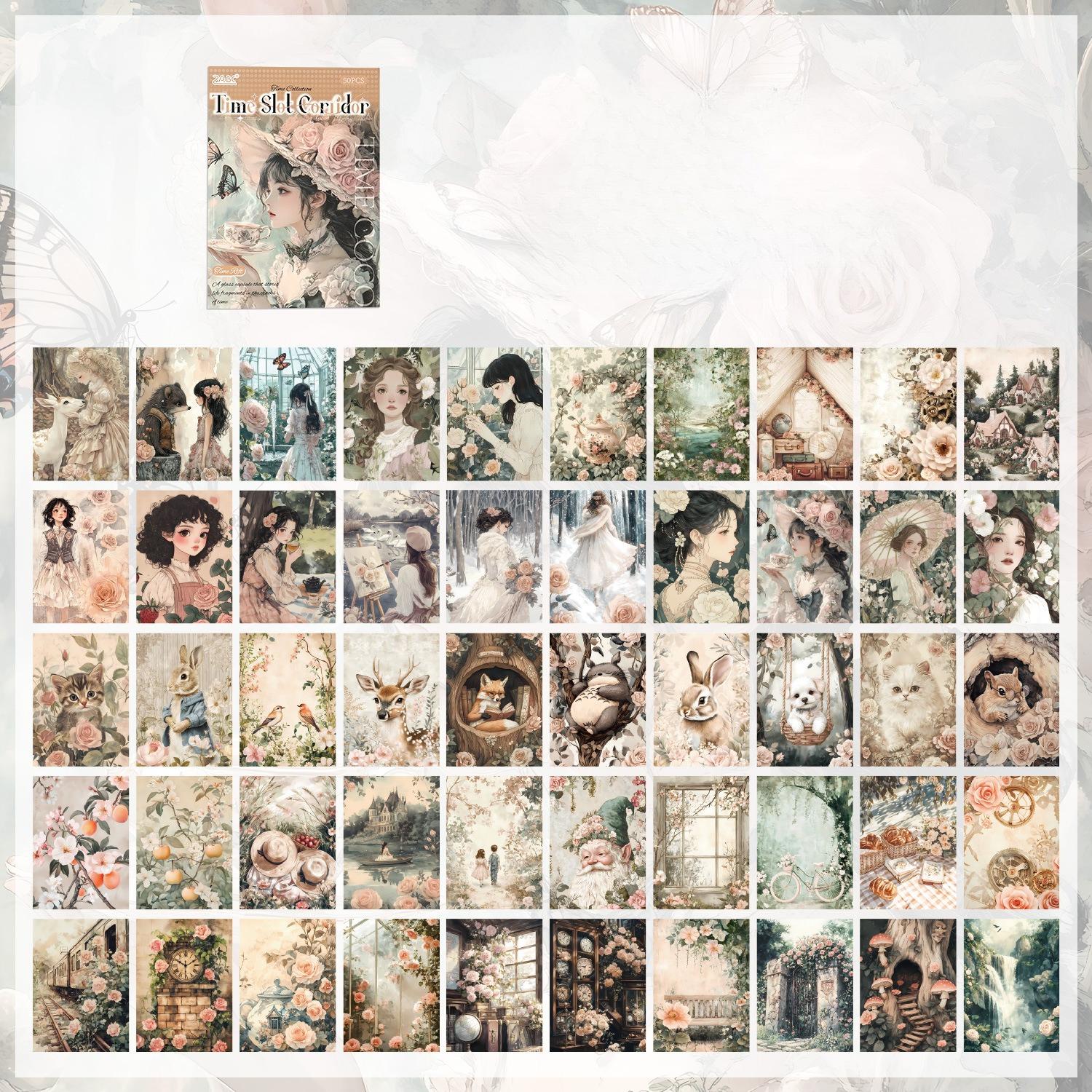 

Vintage Ephemera Pack Time Corridor Series Background Paper for Journal Scrapbooking Sticker