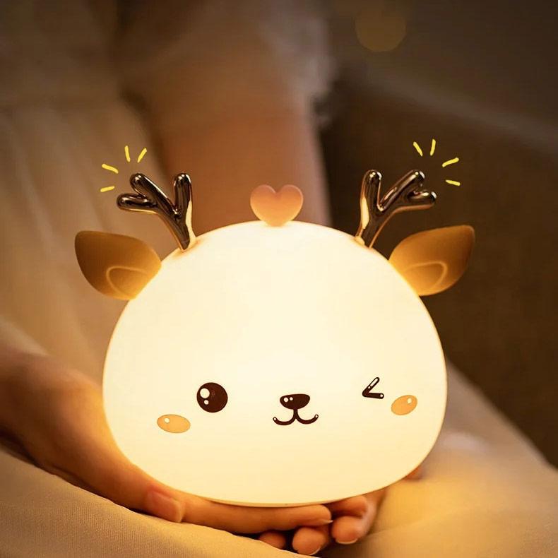 Silicone Deer Led Rgb Night Lamp