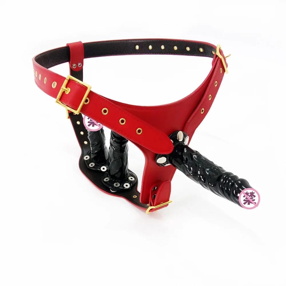 Vibrații Purtabile Masturbare Pizdă Anal Simulare Dildouri Detașabile Lesbian Strapon Penis Centuri de Castitate Pantaloni Jucării Sexuale Pentru Femei