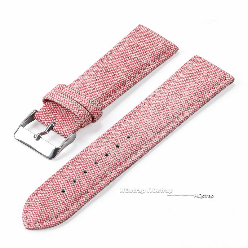 

Denim Pattern Nylon Watchband for Casio Vintage Leather Strap 10 12 14 16 18 20 22mm Watch Band for Seiko Men Women Accessories 10mm рожевий