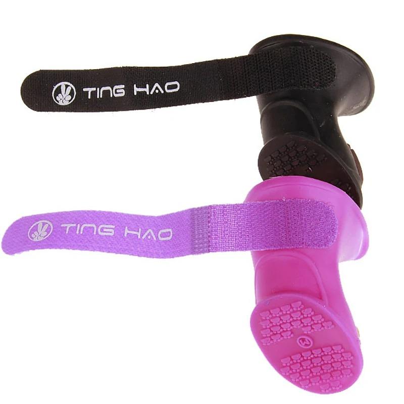 4 SZT Wodoodporne Buty Przeciwdeszczowe dla Psa Zimowe Buty dla Małego Psa Gumowe Buty dla Psa Outdoorowe Ochronne Kalosze Antypoślizgowe Akcesoria dla Zwierząt