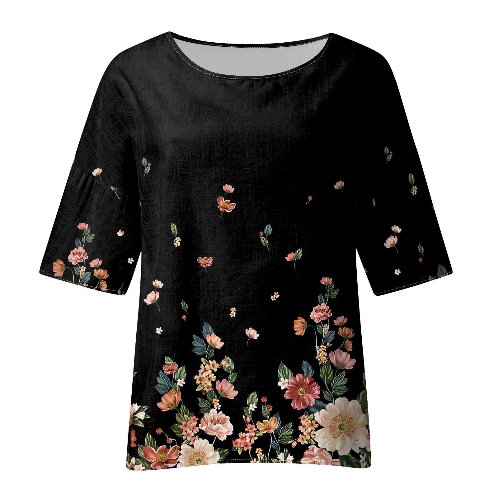 Женская мода с рукавом семь четвертей и круглым вырезом с принтом — фото 4