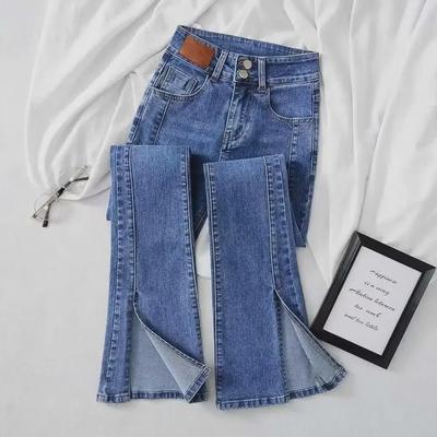 "Dames Hoge Taille Koreaanse Stijl Wijde Jeans - Slankmakend, Casual Zomerbroek"