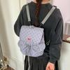 Polka Dot Backpack for Women and Students with Drawstring Closure and Front Pockets
