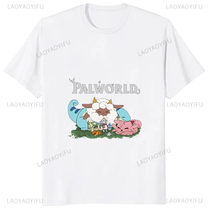 Hot Sale Game Palworld Printed Cartoon T-shirt Casual Fashion Harajuku Women T Shirt Streetwear Hip Hop Comfort Y2k Unisex Tee