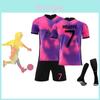 2021 Paris Third Away Purple 7 Mbappe Football Kit 4 Ramos Jersey 30 Messi Suit Polyester Fiber