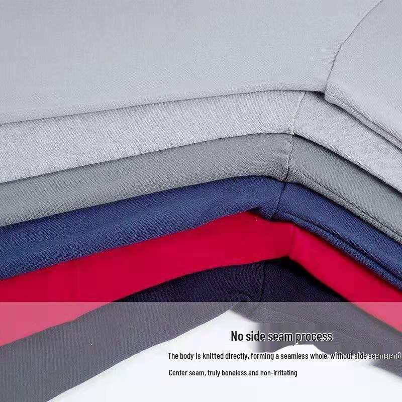 Conjunto de Ropa Interior Térmica para Hombre Color Frijol Rojo - Top de Cuello Semi Alto y Pantalones, Algodón, Ligero, Cuello Redondo