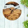 Elegant Quiet Wall Clock with Wood Grains and Transparent Tempered Glass 30cm Clock for Living Room and Office Decors