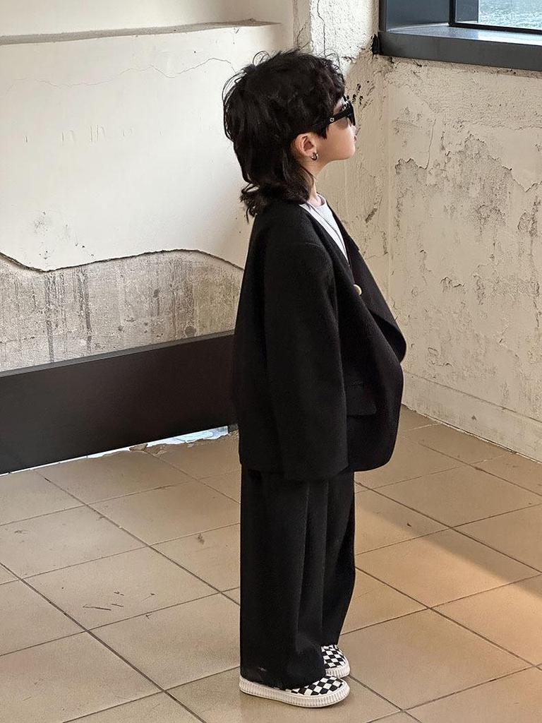 Boys' Spring 2026 Stylish Loose Suit Set - Formal Jacket Trend