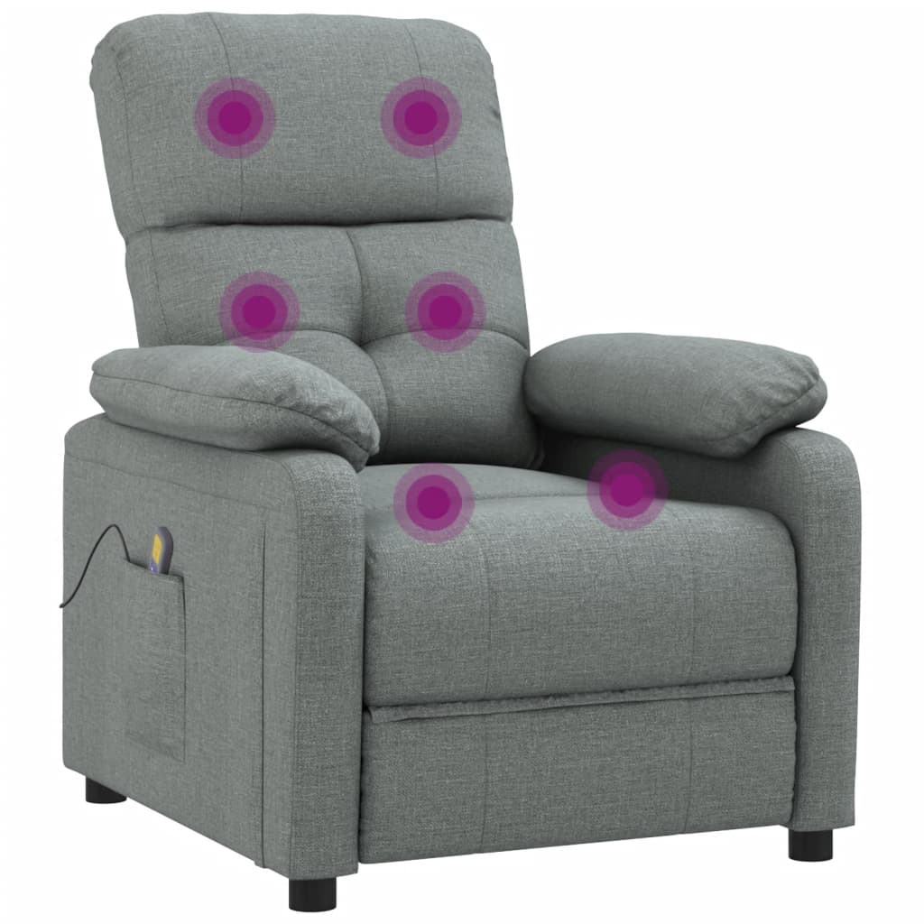 Vidaxl Armchair With Massage, Dark Gray, Fabric