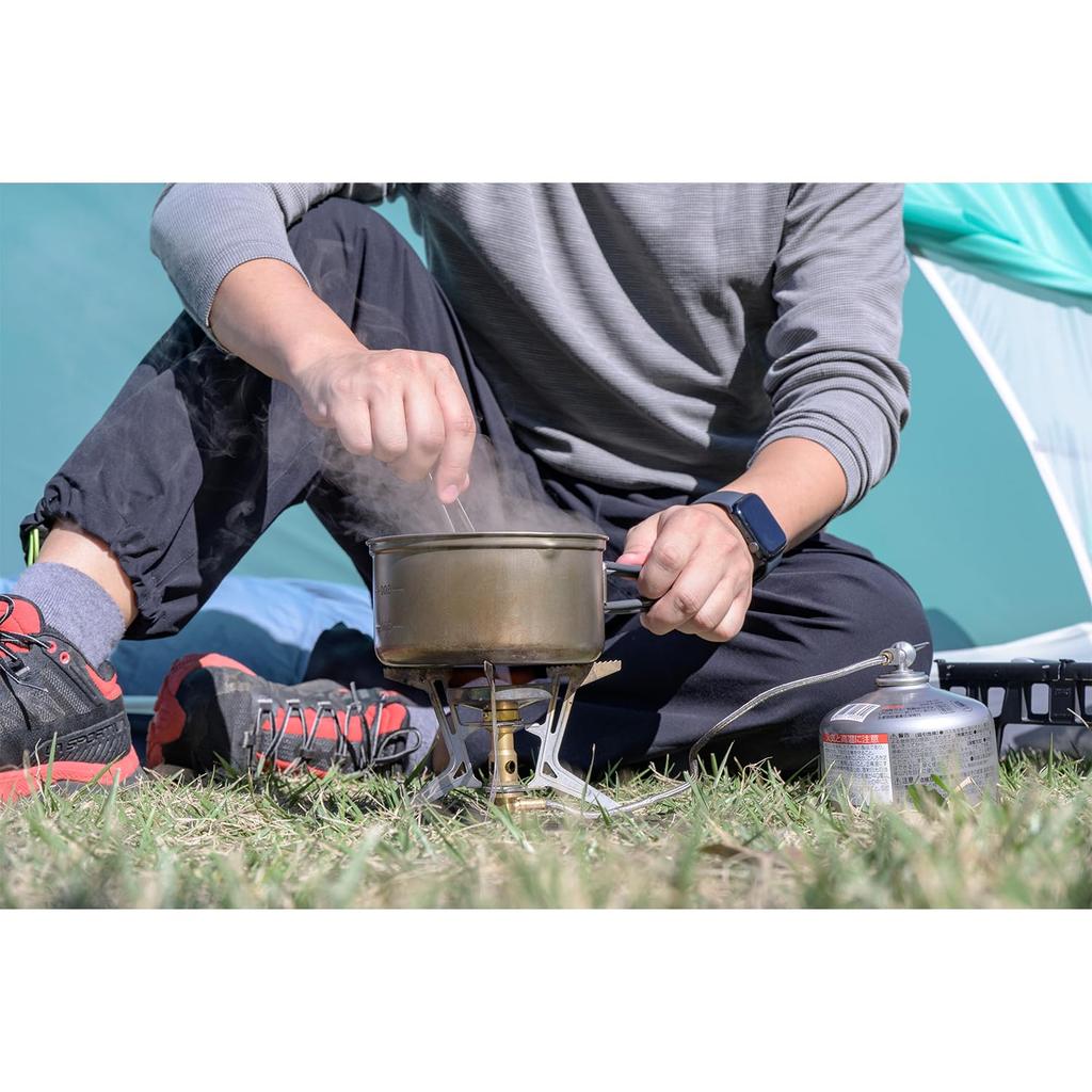 EVERNEW ECAL741 Ti Pot 600 Titanium Pot Cooker 600ml Flat Pot with Person Made In Japan 98g N.S. Coating, Solo/Single Use, Non-Stick Pot,